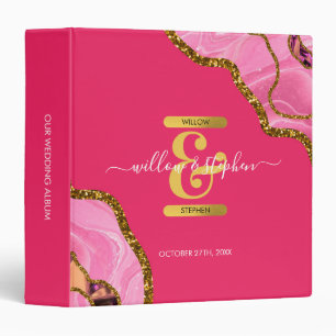 Classeur Pink & Gold Agate Géode Parties scintillant Album 