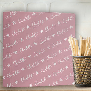 Classeur Pink Nom répétitif Monogramme Star Girl