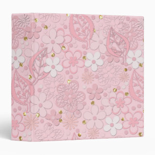 Classeur Pink paper flowers