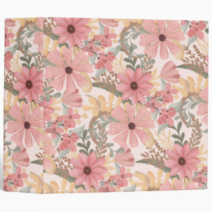 Classeur Pink Sage Vert Floral Feuille Motif d'aquarelle