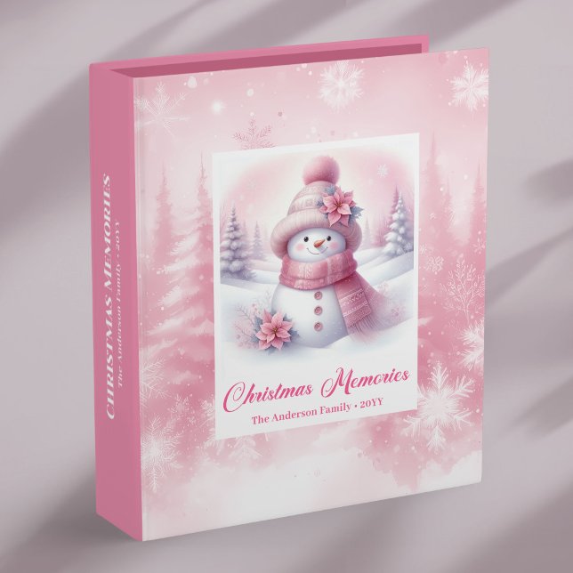 Classeur Pink Snowman Christmas Nostalgic Memory Photo   (Pink Snowman Christmas Nostalgic Memory Photo Binder)