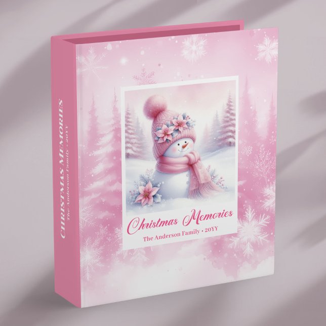 Classeur Pink Snowman Kids Xmas Memory Binder Perfect Gift (Pink Snowman Kids Xmas Memory Binder Perfect Gift)