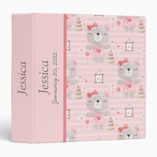 Classeur Pink Teddy Bear Baby Nouveau-né Album photo