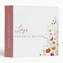 Pink Watercolor Wildflower Floral Favorite Recipe