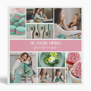 Classeur Pink White Photo Collage Recettes de famille