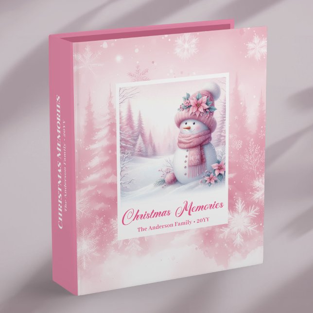 Classeur Pink Winter Snowman Christmas Memory Binder Album (Pink Winter Snowman Christmas Memory Binder Album)