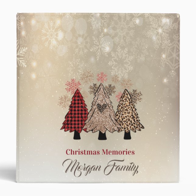Classeur Pins de Noël, Plaid Buffalo, Parties scintillant (Devant)