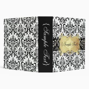 Classeur PixDezines Rossi Damask, noir/blanc