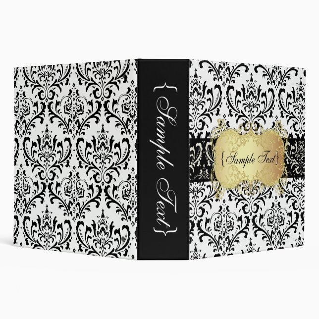 Classeur PixDezines Rossi Damask, noir/blanc (Arrière-plan)