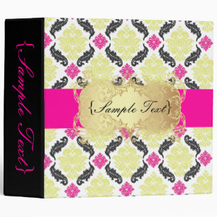 Classeur PixDezines Venezia, Pink + Green Damask