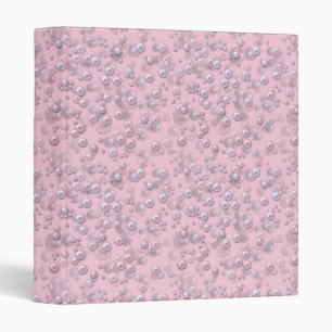 Classeur Placers de perles blanches roses sur velours rose