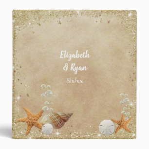 Classeur Plage Belle, Paillettes, Dollar de Sable, Mariage
