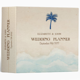 Classeur Plage Tropicale Paillettes Palmier Mariage