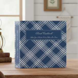 Classeur Plaid blanc et bleu Wedgewood Fin de vie