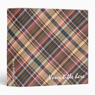 Classeur Plaid de crème de rouge bleu