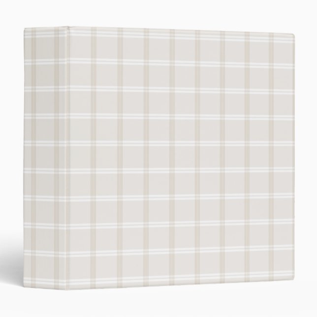 Classeur Plaid de tartan no. 49 beige et de blanc (Devant/Côté)