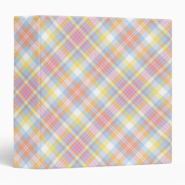 Classeur Plaid en pastel de rayure (Devant/Côté)