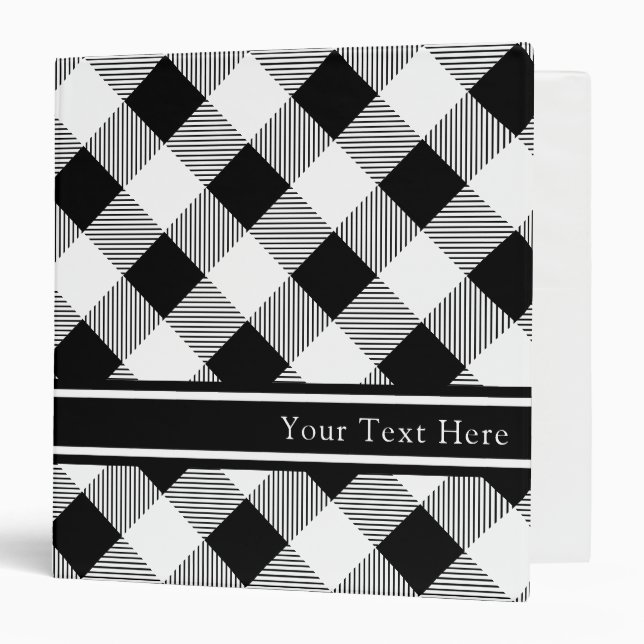 Classeur Plaid noir et blanc classique de Buffalo (Devant/Intérieur)