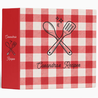 Classeur Plaid Red & White Custom Name Gift