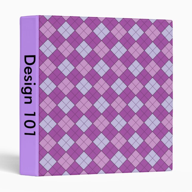 Classeur Plaid violet (Devant/Côté)