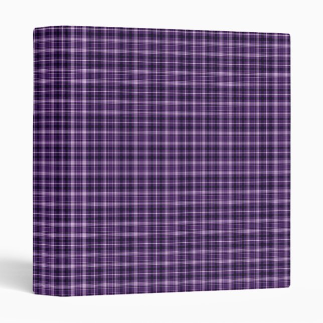 Classeur Plaid Violet 1" (Devant/Côté)