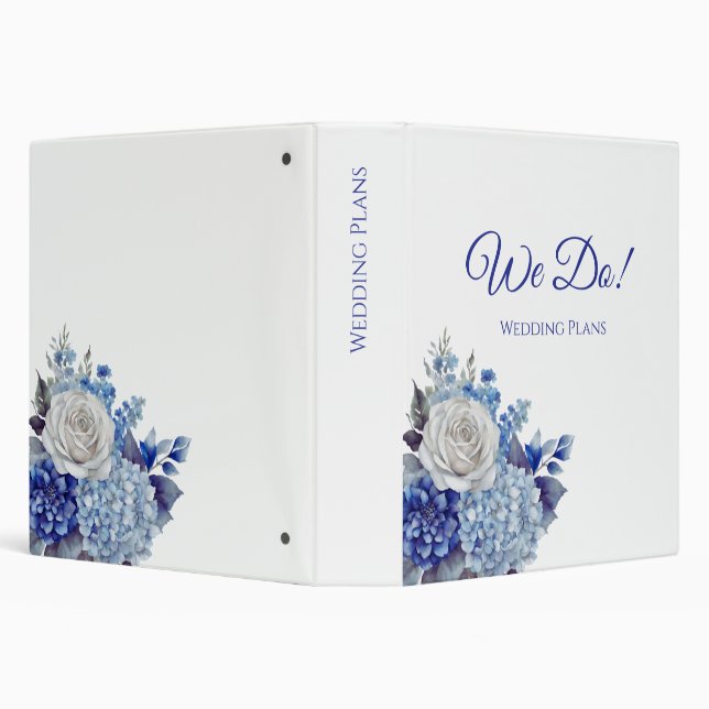 Classeur Plan de bouquet Mariage bleu aquarelle (Arrière-plan)