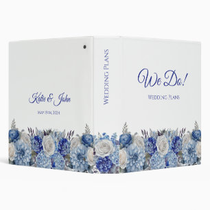 Classeur Plan de bouquet Mariage bleu aquarelle