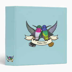 Classeur Plan directeur Mignons Colibris tenant du ruban