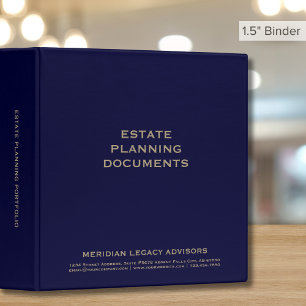 Classeur Plan immobilier bleu marine et or 1,5 pouce
