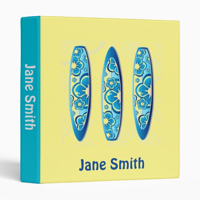 Classeur Planches de surf plage Étudiant en art dossier (Devant/Côté)