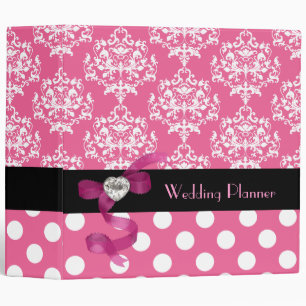 Classeur Planificateur assez rose et blanc de mariage