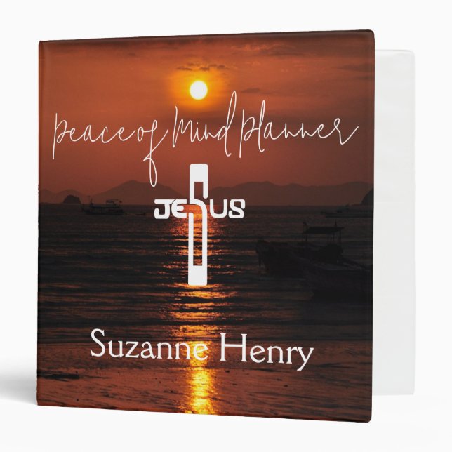 Classeur Planificateur de fin de vie pacifique Sunset Jesus (Devant/Intérieur)