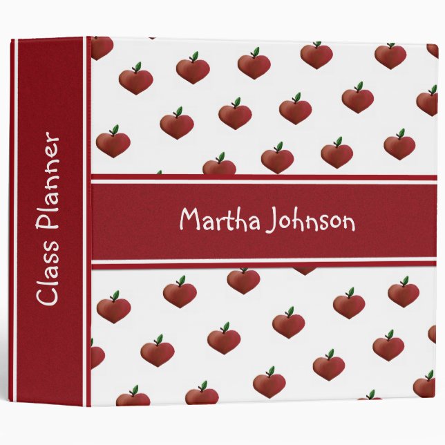 Classeur Planificateur de la classe du professeur de pommes (Devant/Côté)