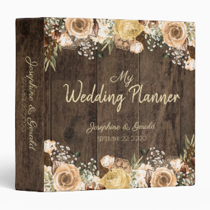 Classeur Planificateur de Mariage campagnard en bois Tan Ru