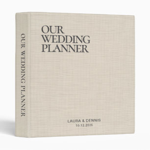 Classeur Planificateur de mariage en lin beige minimal