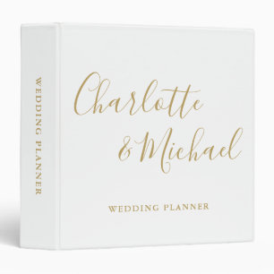Classeur Planificateur de mariage en or de signature de scr