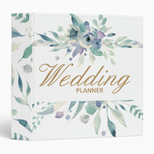 Classeur Planificateur de mariage floral aquarelle rose ble