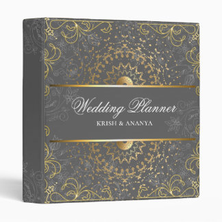 Classeur Planificateur de mariage gris et or éblouissant
