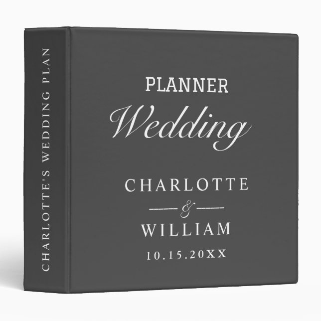 Classeur Planificateur de mariage Vintage (Devant/Côté)