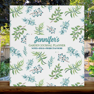 Classeur Planificateur personnalisé de jardin floral aquare