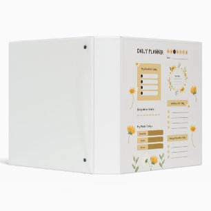 Classeur Planificateur quotidien floral avec tournesols et 