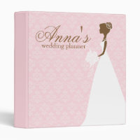 Planificateur rose de mariage damassé