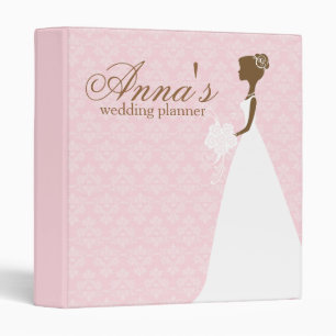 Classeur Planificateur rose de mariage damassé
