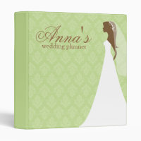 Planificateur vert de mariage damassé