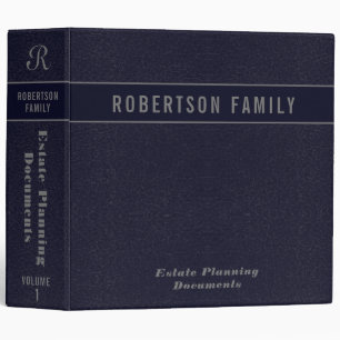 Classeur Planification immobilière   Blue Leather Book Look