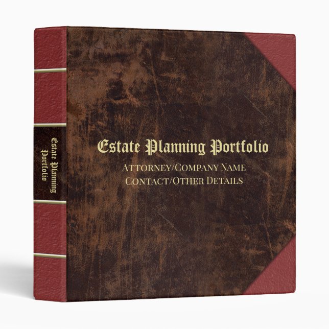 Classeur Planification immobilière Impression en cuir Vinta (Devant/Côté)