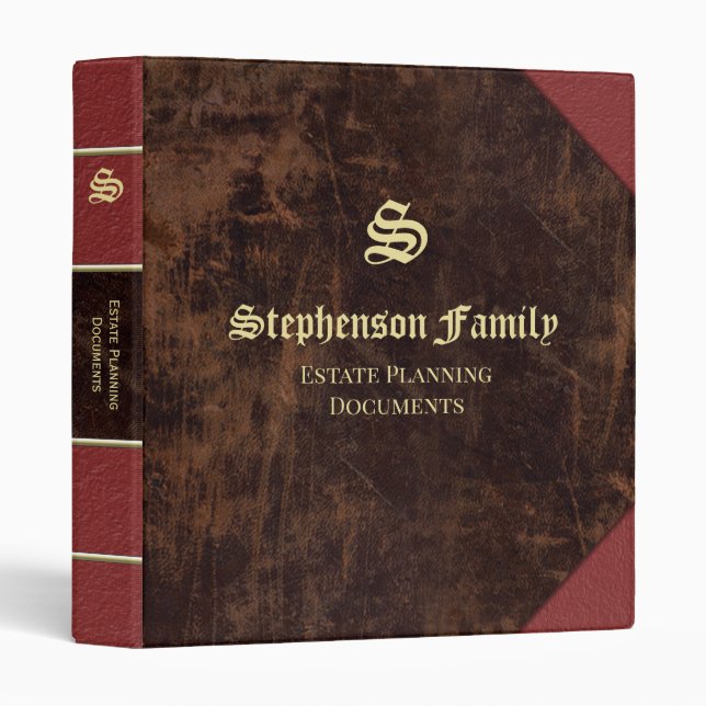 Classeur Planification immobilière Vintage Imprimer (Devant/Côté)