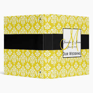 Classeur Planification jaune de mariage de monogramme de