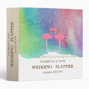 Classeur Planner de mariage Spla aquarelle flamants roses