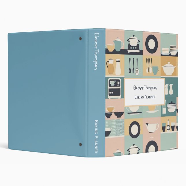 Classeur Planneur Rétro Cuisine Recettes de cuisine (Arrière-plan)